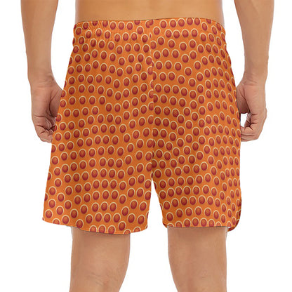 Basketball Bumps Print Men's Split Running Shorts