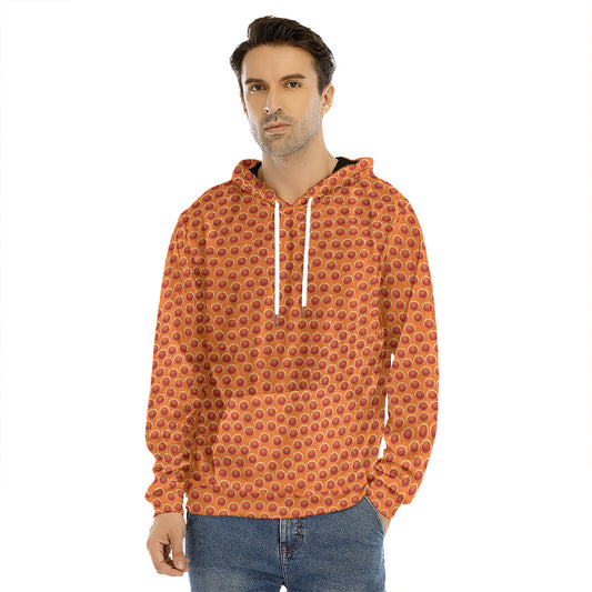 Basketball Bumps Print Men's Velvet Pullover Hoodie