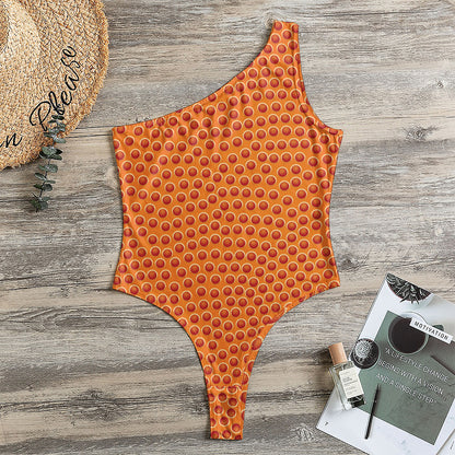 Basketball Bumps Print One Shoulder Bodysuit