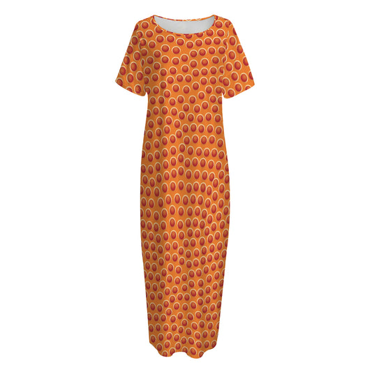 Basketball Bumps Print Short Sleeve Long Nightdress