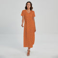 Basketball Bumps Print Short Sleeve Maxi Dress