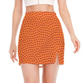 Basketball Bumps Print Side Slit Mini Skirt