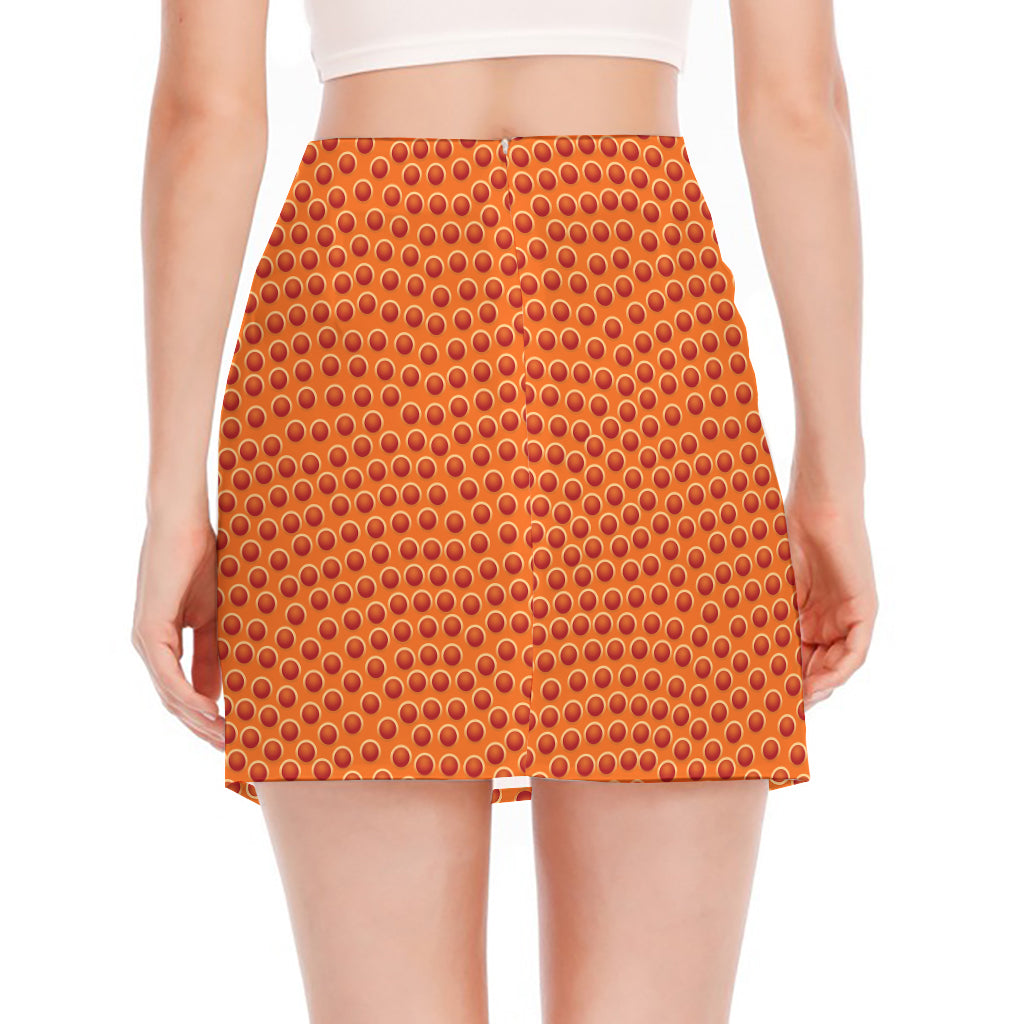 Basketball Bumps Print Side Slit Mini Skirt
