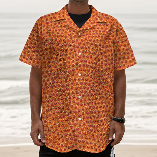 Basketball Bumps Print Textured Short Sleeve Shirt