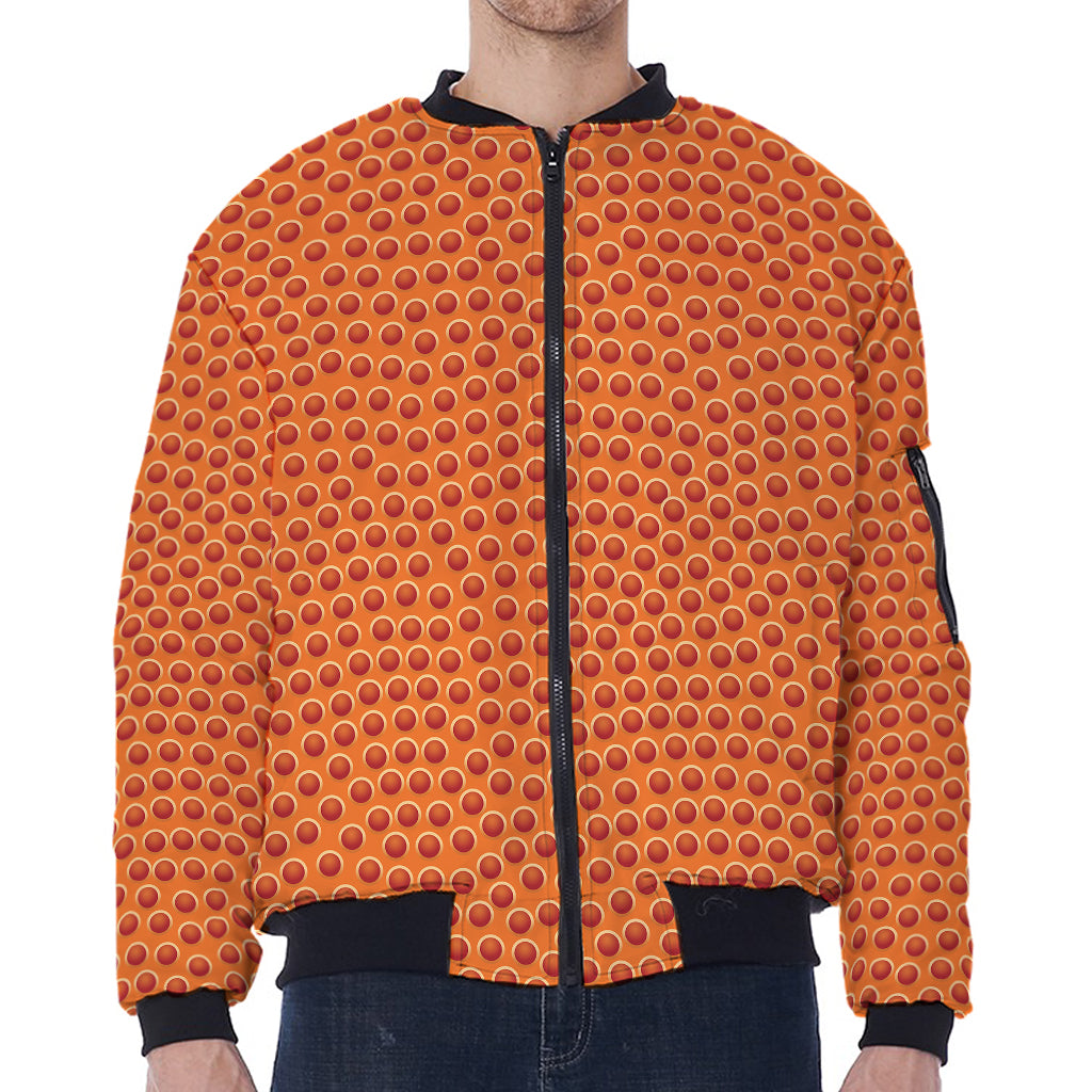 Basketball Bumps Print Zip Sleeve Bomber Jacket