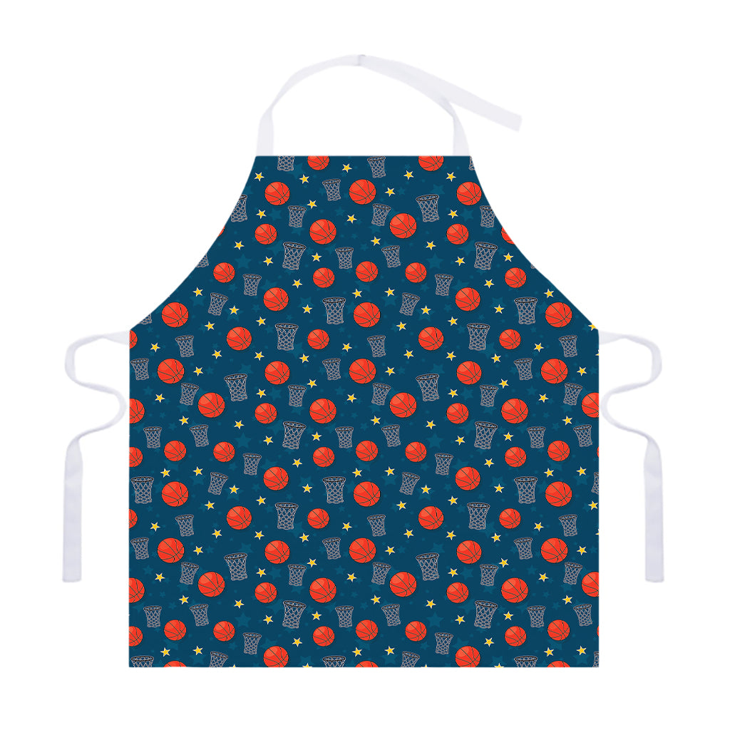 Basketball Theme Pattern Print Adjustable Apron