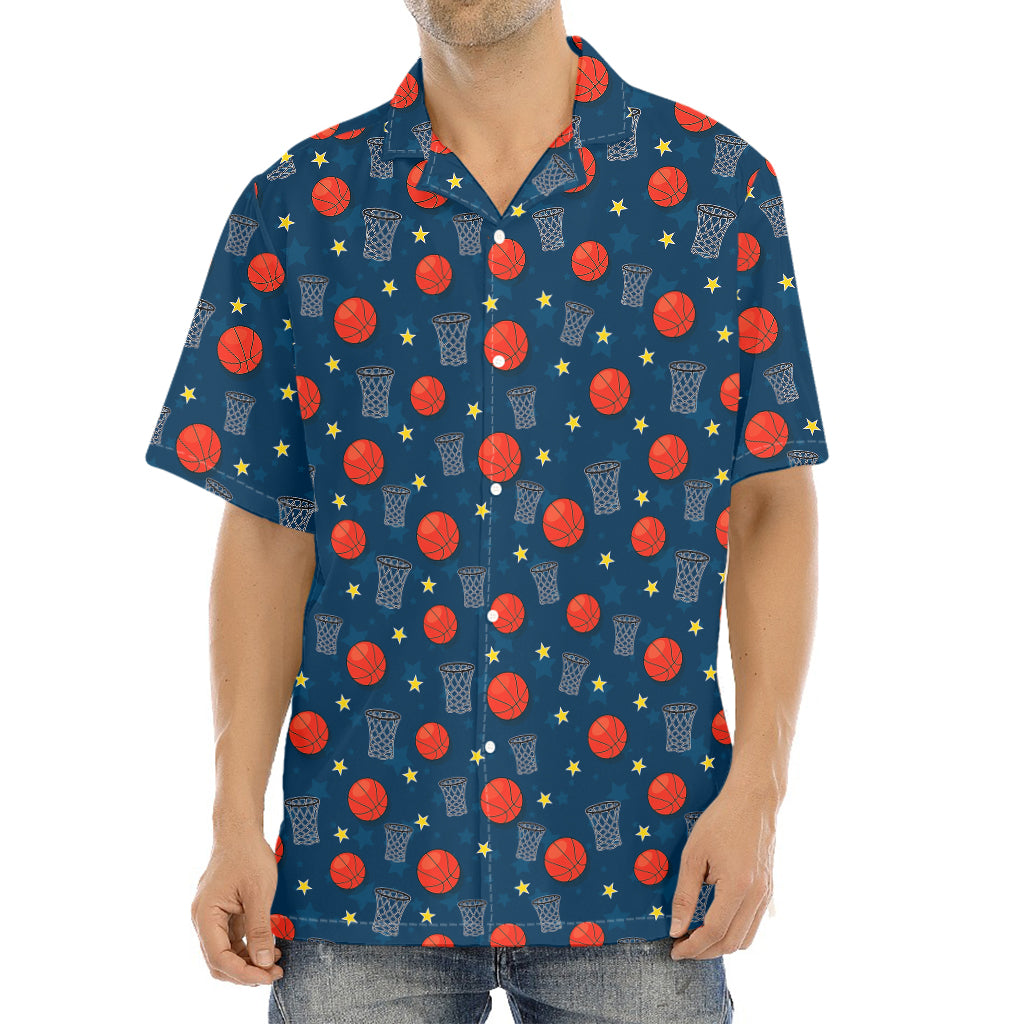Basketball Theme Pattern Print Aloha Shirt