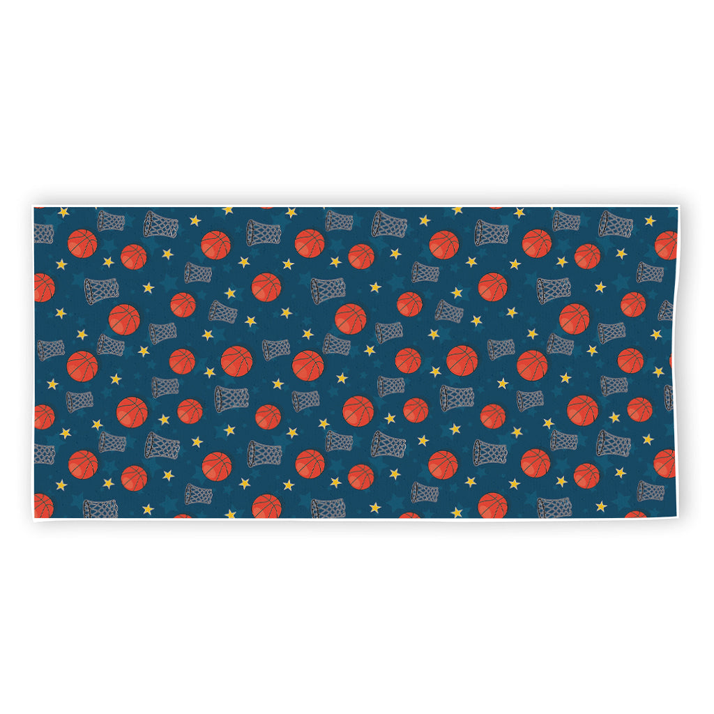 Basketball Theme Pattern Print Beach Towel