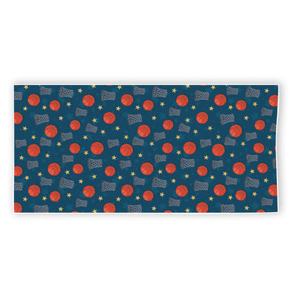 Basketball Theme Pattern Print Beach Towel