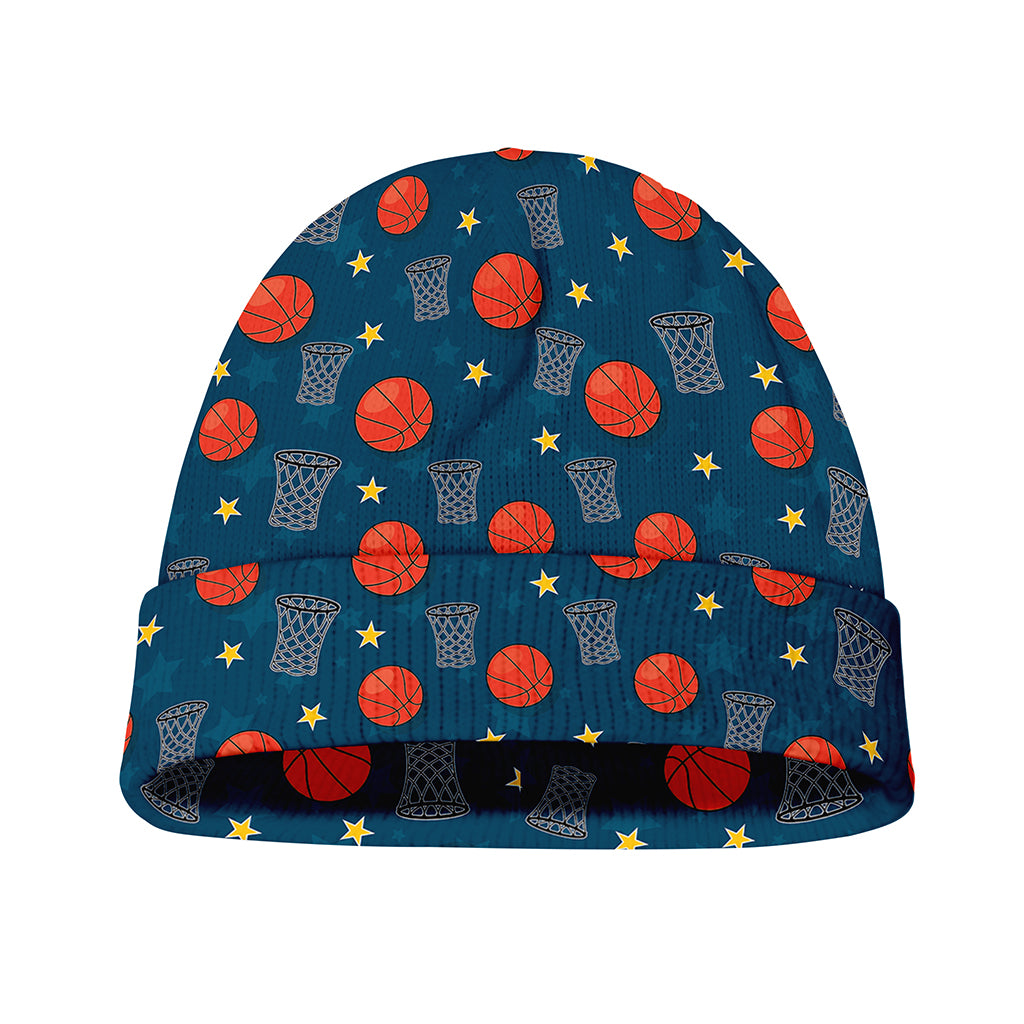 Basketball Theme Pattern Print Beanie