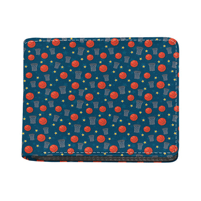 Basketball Theme Pattern Print Bifold Wallet