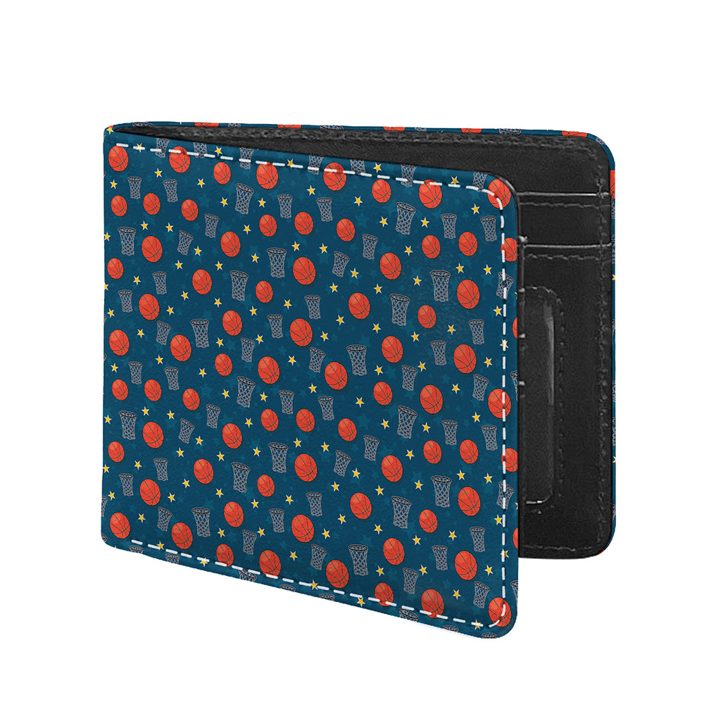 Basketball Theme Pattern Print Bifold Wallet