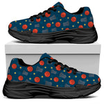 Basketball Theme Pattern Print Black Chunky Shoes