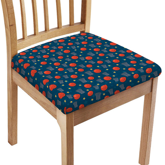 Basketball Theme Pattern Print Chair Cushion Cover