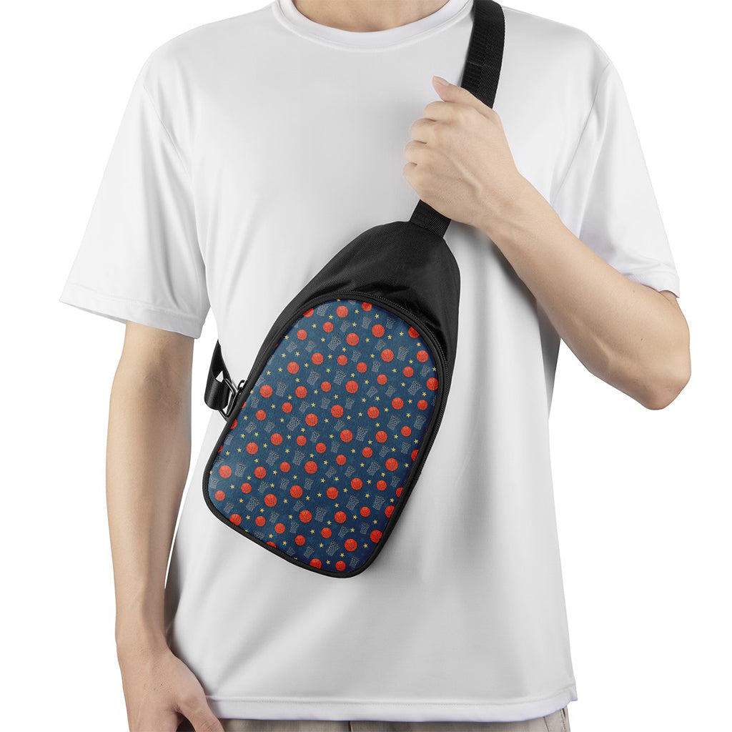 Basketball Theme Pattern Print Chest Bag