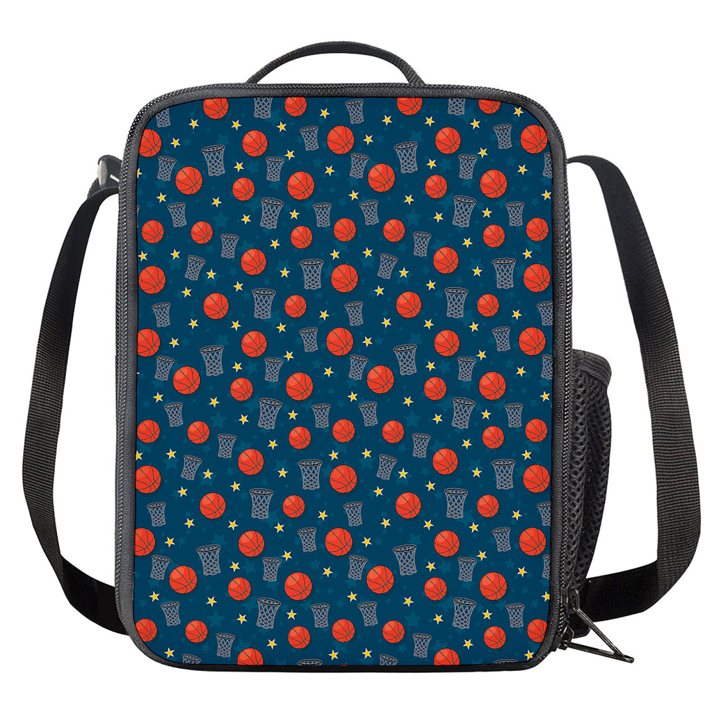 Basketball Theme Pattern Print Crossbody Lunch Bag