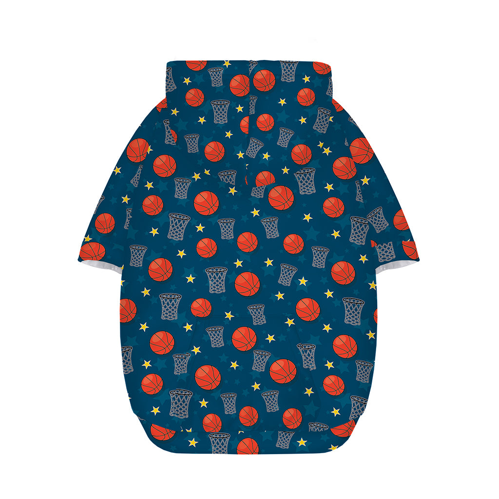 Basketball Theme Pattern Print Dog Zip Up Hoodie