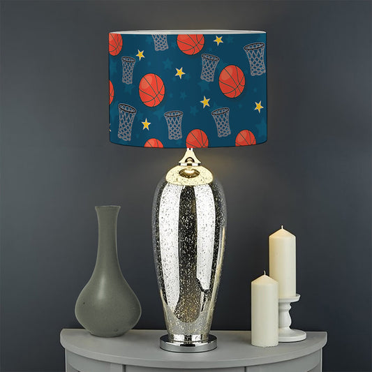 Basketball Theme Pattern Print Drum Lamp Shade