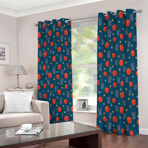 Basketball Theme Pattern Print Extra Wide Grommet Curtains