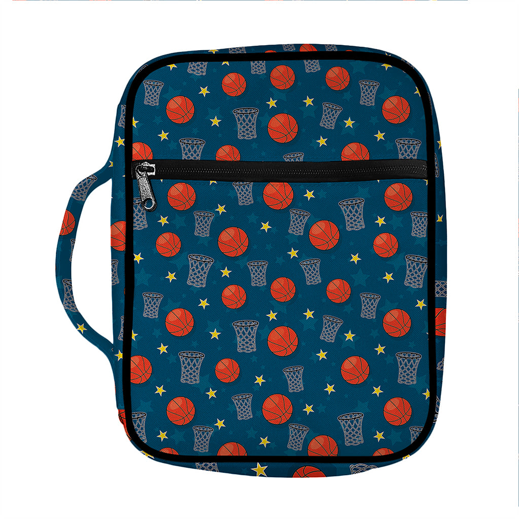Basketball Theme Pattern Print Front Pocket Bible Bag