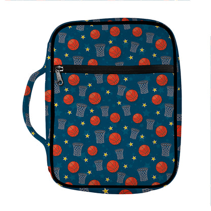 Basketball Theme Pattern Print Front Pocket Bible Bag