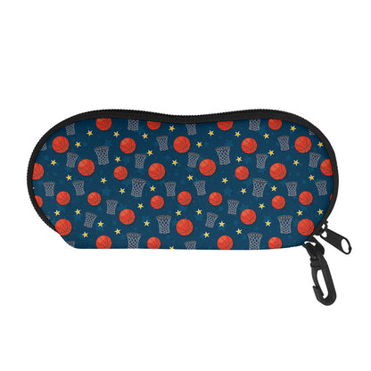 Basketball Theme Pattern Print Glasses Case