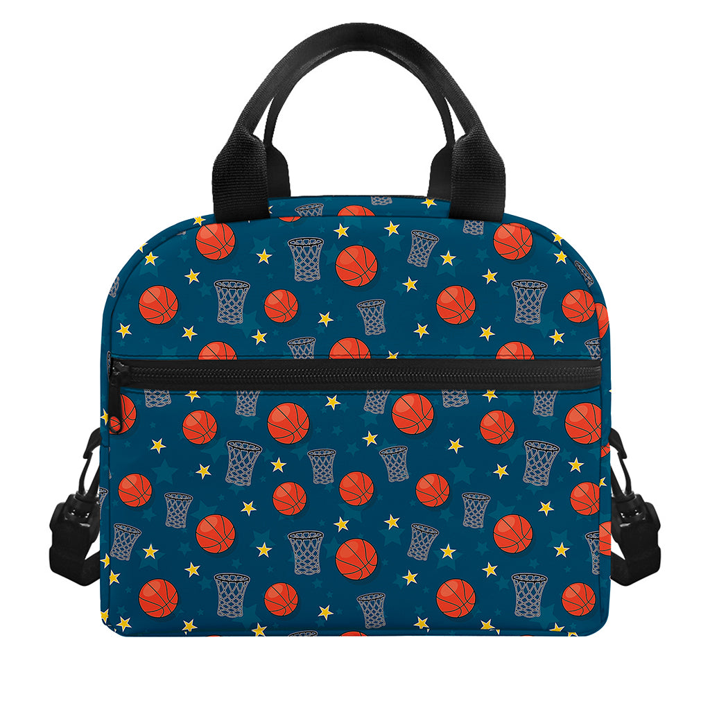 Basketball Theme Pattern Print Insulated Lunch Bag