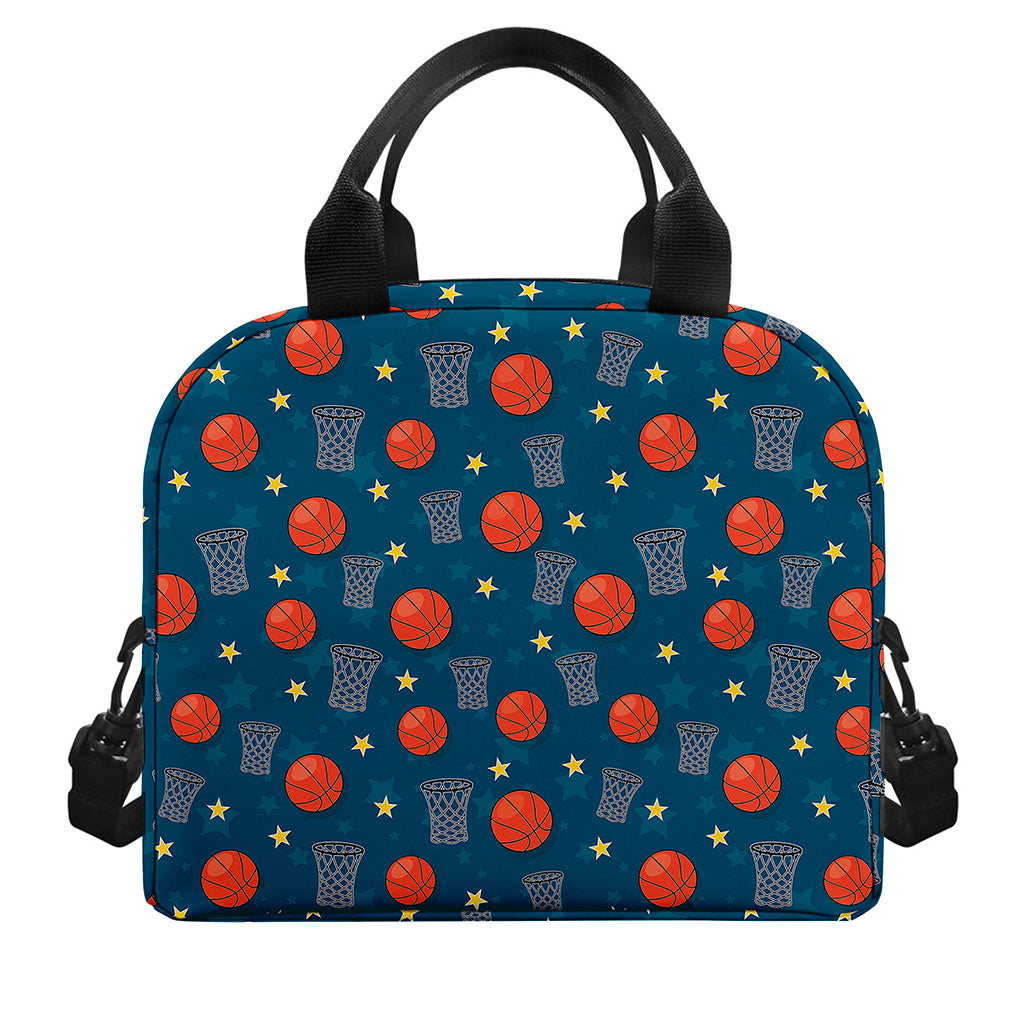 Basketball Theme Pattern Print Insulated Lunch Bag