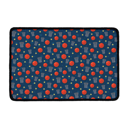 Basketball Theme Pattern Print Kitchen Mat