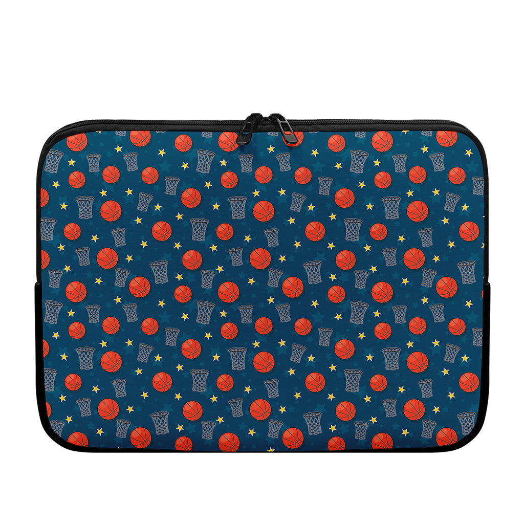 Basketball Theme Pattern Print Laptop Sleeve