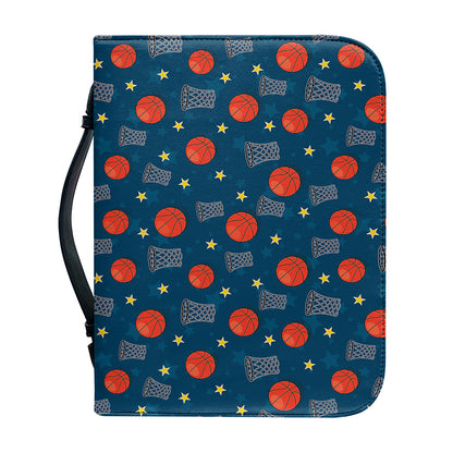 Basketball Theme Pattern Print Leather Bible Cover