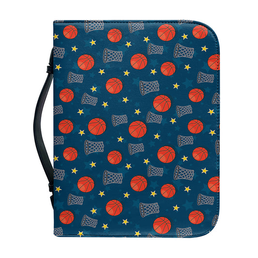 Basketball Theme Pattern Print Leather Bible Cover