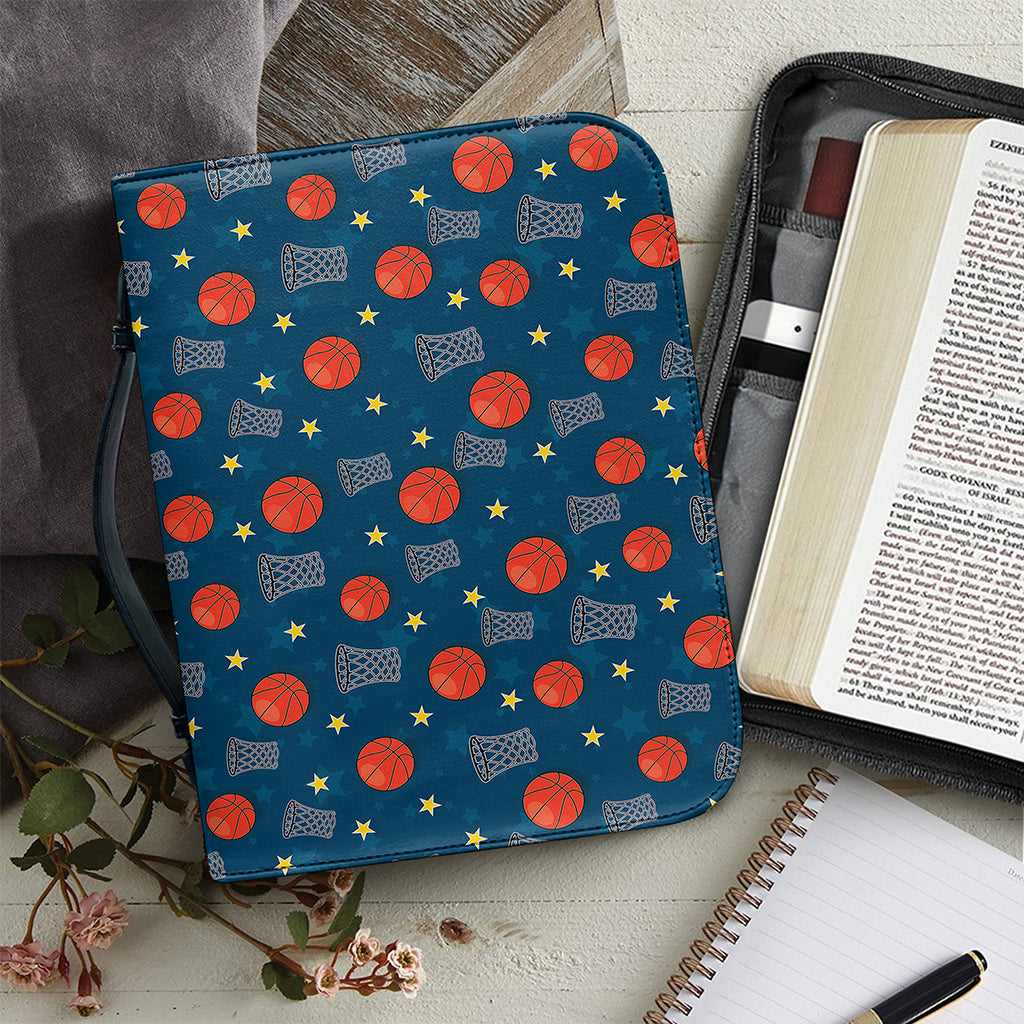 Basketball Theme Pattern Print Leather Bible Cover