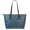 Basketball Theme Pattern Print Leather Tote Bag With Zipper