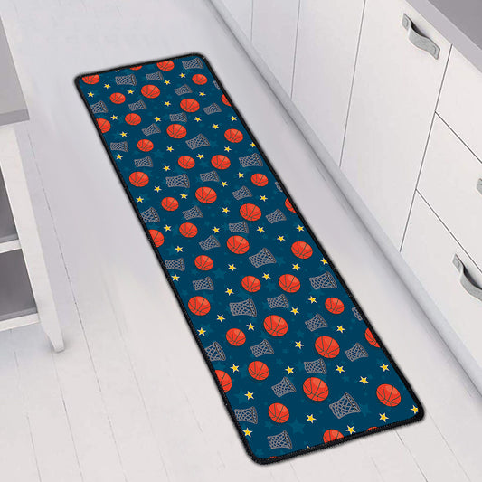 Basketball Theme Pattern Print Long Kitchen Mat