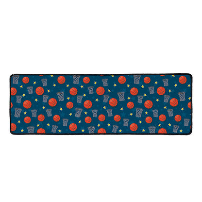 Basketball Theme Pattern Print Long Kitchen Mat