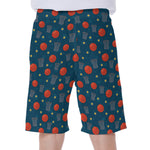 Basketball Theme Pattern Print Men's Beach Shorts