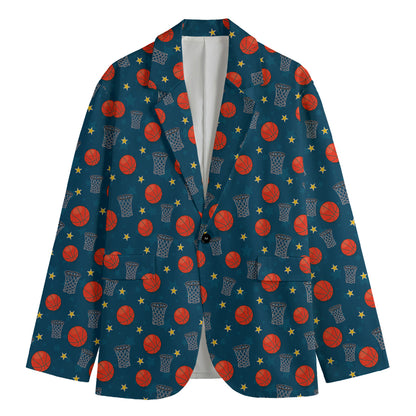 Basketball Theme Pattern Print Men's Blazer