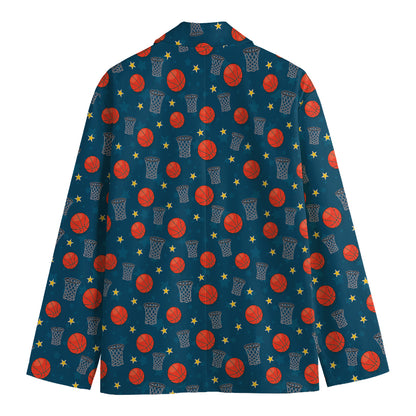 Basketball Theme Pattern Print Men's Blazer