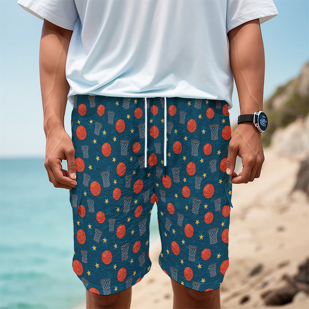 Basketball Theme Pattern Print Men's Cargo Shorts