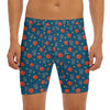 Basketball Theme Pattern Print Men's Long Boxer Briefs