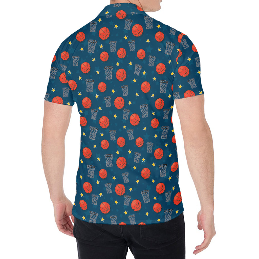 Basketball Theme Pattern Print Men's Shirt