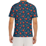 Basketball Theme Pattern Print Men's Short Sleeve Rash Guard