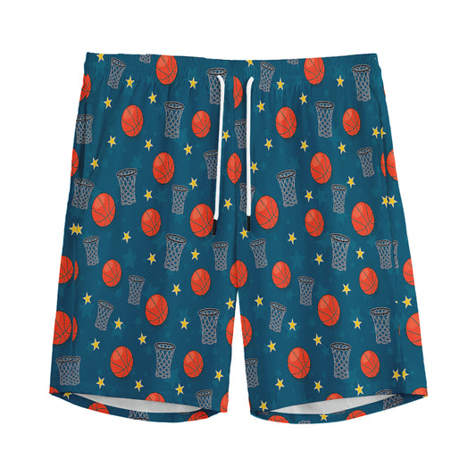 Basketball Theme Pattern Print Men's Sports Shorts