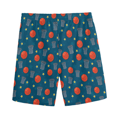 Basketball Theme Pattern Print Men's Sports Shorts