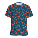 Basketball Theme Pattern Print Men's Sports T-Shirt