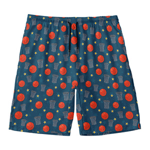 Basketball Theme Pattern Print Men's Swim Trunks