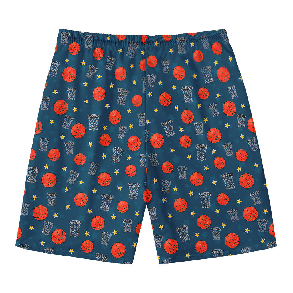 Basketball Theme Pattern Print Men's Swim Trunks