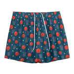 Basketball Theme Pattern Print Mesh Shorts