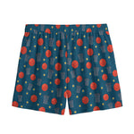 Basketball Theme Pattern Print Mesh Shorts